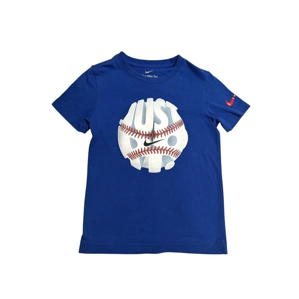 Nike Baseball "Just Do It" Blue T-Shirt" Boys Size 6 Medium
